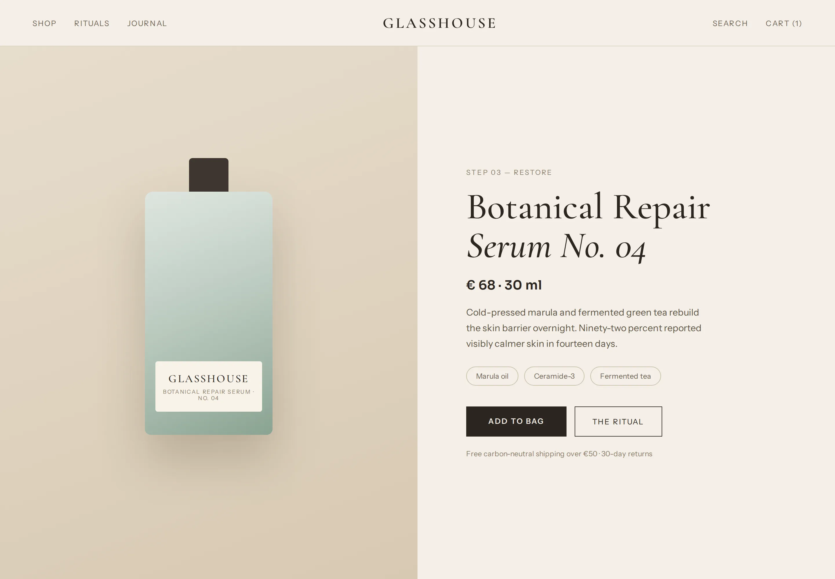 Glasshouse — storefront demo product page