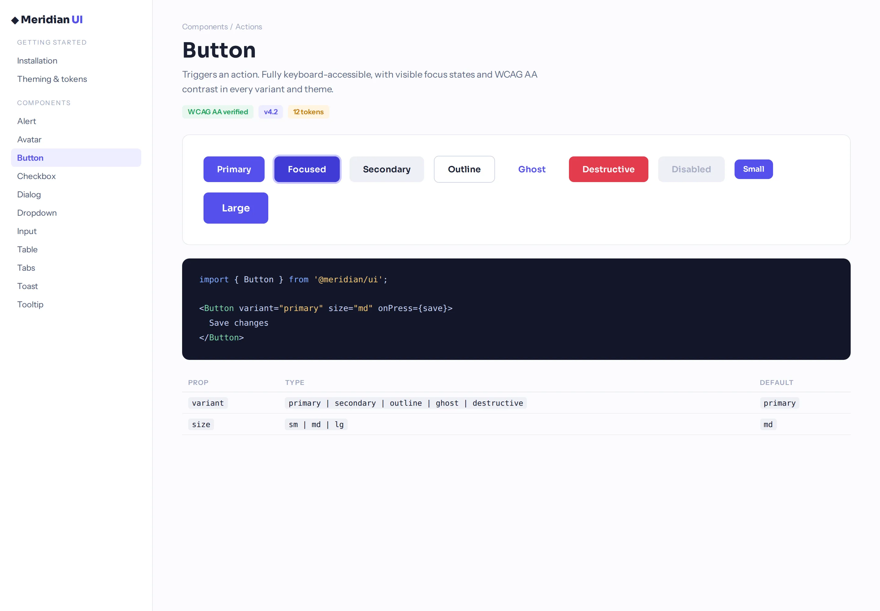 Meridian UI — component library
